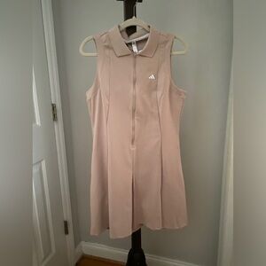 New Adidas Women's Sleeveless Pink Dress Go-To Twistknit with shorts Size L